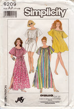 1980's Simplicity Everybody Cover-Up Dress Pattern in Two Lengths - Bust 30.5-42" - no. 9209