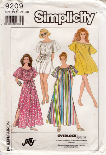 1980's Simplicity Everybody Cover-Up Dress Pattern in Two Lengths - Bust 30.5-42