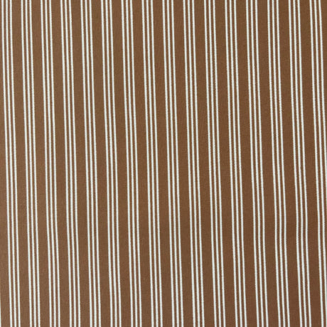 1970’s Burlington Klopman Poplino Brown and White Stripe Dacron Poly Fabric - BTY (G15)