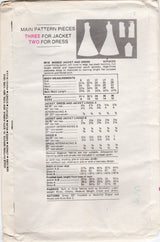 1970's Vogue Scoop Neck Midi or Maxi Dress and Jacket Pattern - Bust 38" - No. 8818