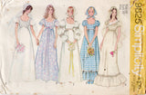 1970's Simplicity Empire Waist Wedding Dress with Puff or Flutter Sleeves - Bust 40" - No. 9825