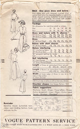 1950’s Vogue One Piece Dress and Bolero Jacket Pattern - Bust 36” - No. 8865