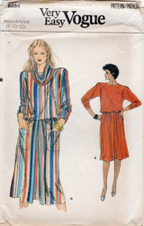 1980's Vogue Loose Fitting Top and Skirt with Pockets Pattern - Bust 31.5-34" - No. 8884