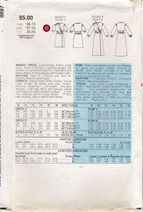 1980's Vogue Loose-Fitting A-Line Wrap Dress Pattern - Bust 31.5-34" - No. 8897