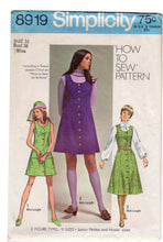 1970's Simplicity "How to Sew" Princess Line Button Up Dress Pattern - Bust 38" - No. 8919