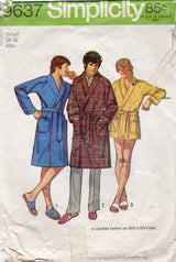 1970's Simplicity Men's Robe pattern - Chest 34-36" - No. 9637