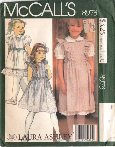 1980's McCall's Laura Ashley Child and Girl's Jumper, Blouse, and Petticoat or Skirt - Breast 25