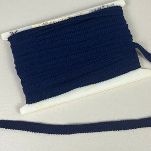 1970’s Navy Blue Braided Knit Binding - Orlon Acrylic - BTY