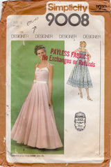 1970's Simplicity Princess Line Dress with Gored Skirt Pattern - Gunne Sax - Bust 34" - No. 9008