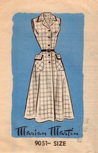 1950’s Marian Martin Sleeveless Shirtwaist Dress Pattern with patch pockets - Bust 38” - No. 9051