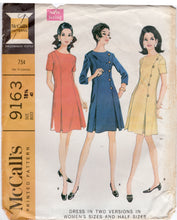 1960's McCall's One Piece Dress and with Inverted Pleats - Bust 41" - No. 9163