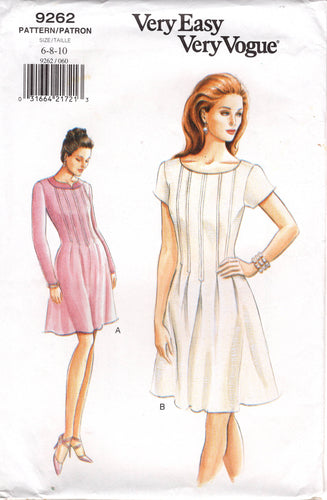 1990's Vogue Very Easy Very Vogue Tucked Dress Pattern - Bust 30.5-32.5