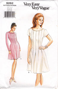 1990's Vogue Very Easy Very Vogue Tucked Dress Pattern - Bust 30.5-32.5" - No. 9262