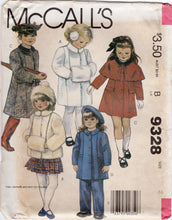 1980's McCall's Toddler Coat, Muff, Capelet and Stirrup Pants - Size 2 - No. 9328