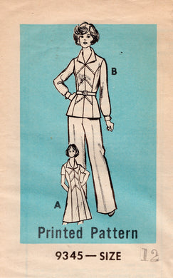 1970's Grit One Piece Dress or Tunic and Pants Pattern - Bust 34