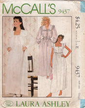 1980's McCall's with Laura Ashley Nightgown and Robe pattern  - Bust 32.5-34" - No. 9437