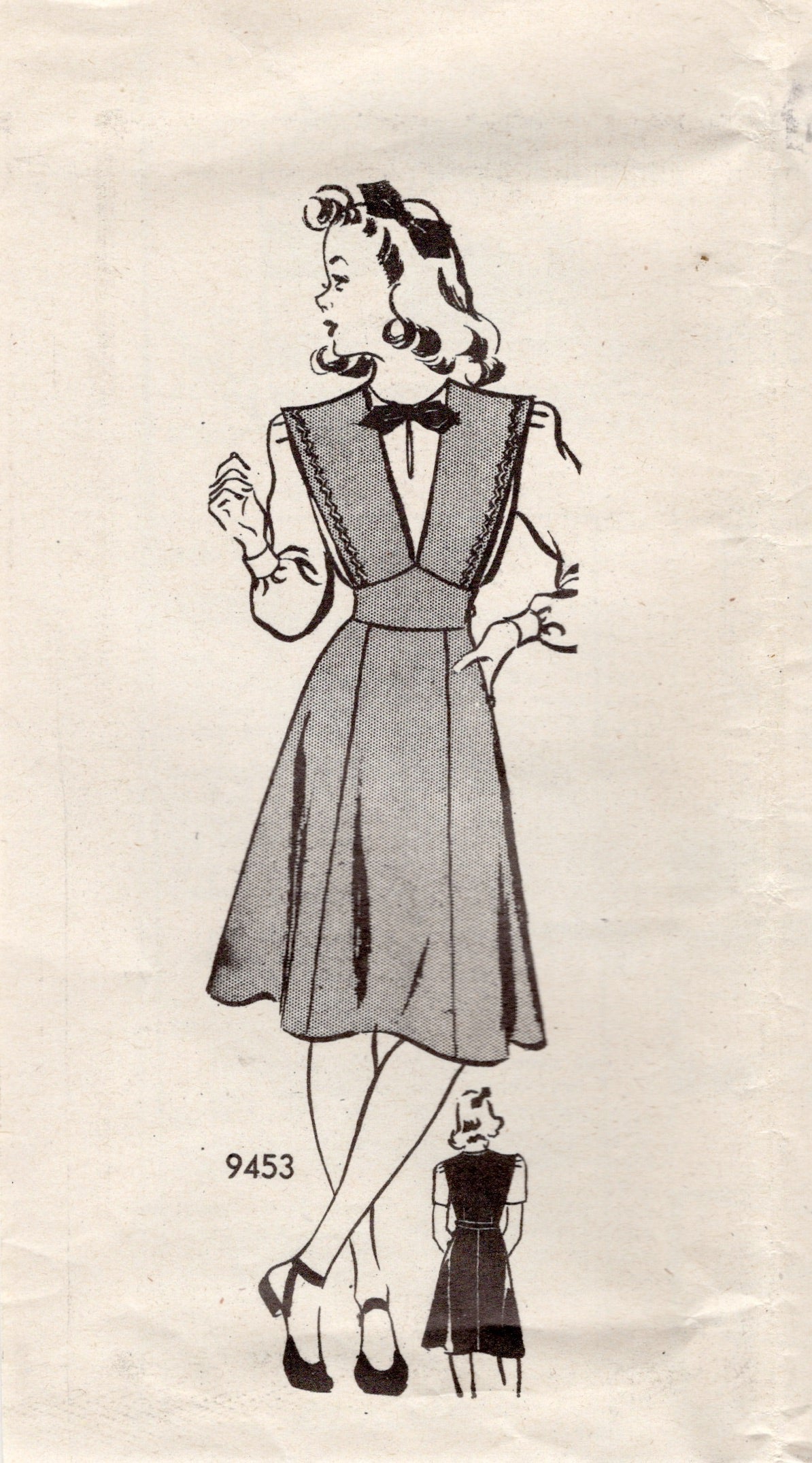 1940's Marian Martin Jumper Dress and Blouse Pattern - Bust 32" - No. 9453