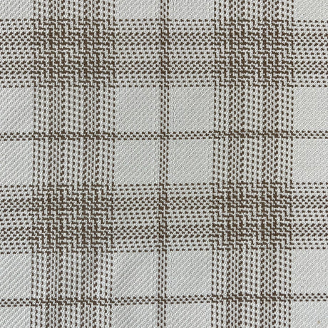 1970’s Brown and Cream Plaid Polyester Fabric