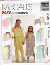 1990's McCall's Child's Pajamas or Nightgown pattern - Chest 26-33.5" - No. 9649