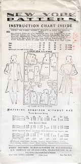 1940's New York Maternity Draw String Dress and Smock Pattern - Bust 32-38" - No. 965