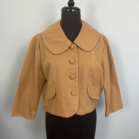 1960’s Tan Wool Cropped Bolero Jacket with 4 buttons - M/L