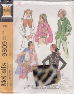 1960's McCall's Set of Vests - Bust 34" - No. 9809