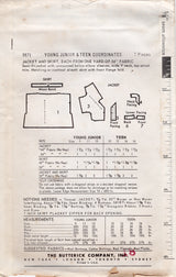 1960’s Butterick One-Yard Line Jacket and Skirt Pattern - Bust 34" - No. 9875