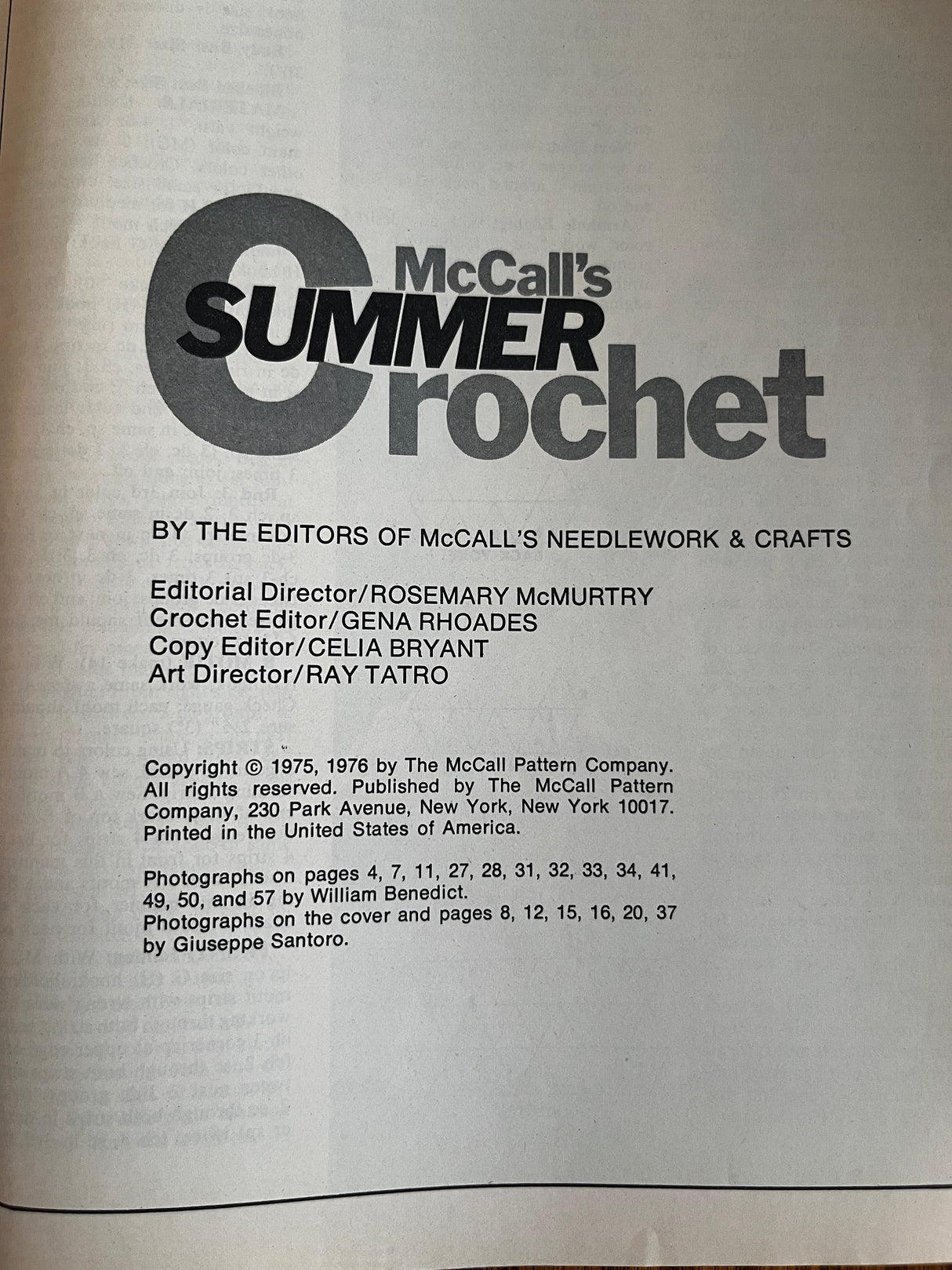 1976 McCall's Summer Crochet Booklet