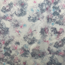1970’s Grey, Blue and Pink Abstract Nylon Fabric - BTY