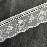 1970’s White Floral Polyester and Nylon Lace - BTY