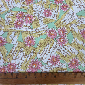 1970’s Daisy and Letters Novelty Print Fabric  - BTY