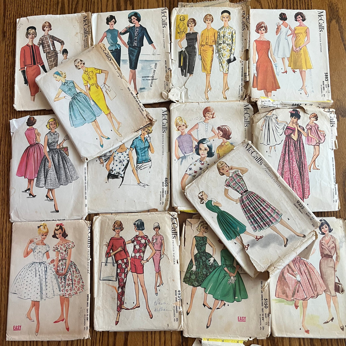 Vintage Pattern LOT of McCall’s UNCHECKED pattern - Bust 28-32” - 1950-1960’s