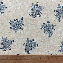 1960’s Blue Floral Clusters on Off White Polyester Fabric - BTY