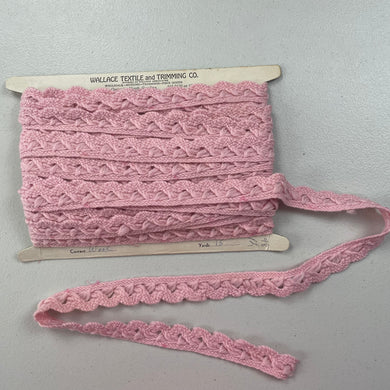 1970’s Light Pink Wavy Wool Trim - BTY