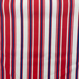 1970’s Red, White and Blue Striped Fabric - Rayon/Poly Blend - BTY (S35)