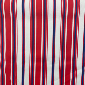 1970’s Red, White and Blue Striped Fabric - Rayon/Poly Blend - BTY