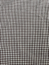 1970's Dark Brown and White Gingham Seersucker Fabric - (P249)