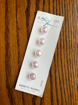 1980’s Le Chic Light Pink Plastic Shank Buttons - Set of 5 - 7/16" - on card