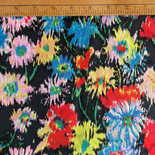 1970’s Black with Multi color floral Fabric - BTY