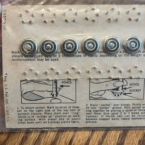 1970's Dritz No Tool Dot Snappers - Silver tone - NOS