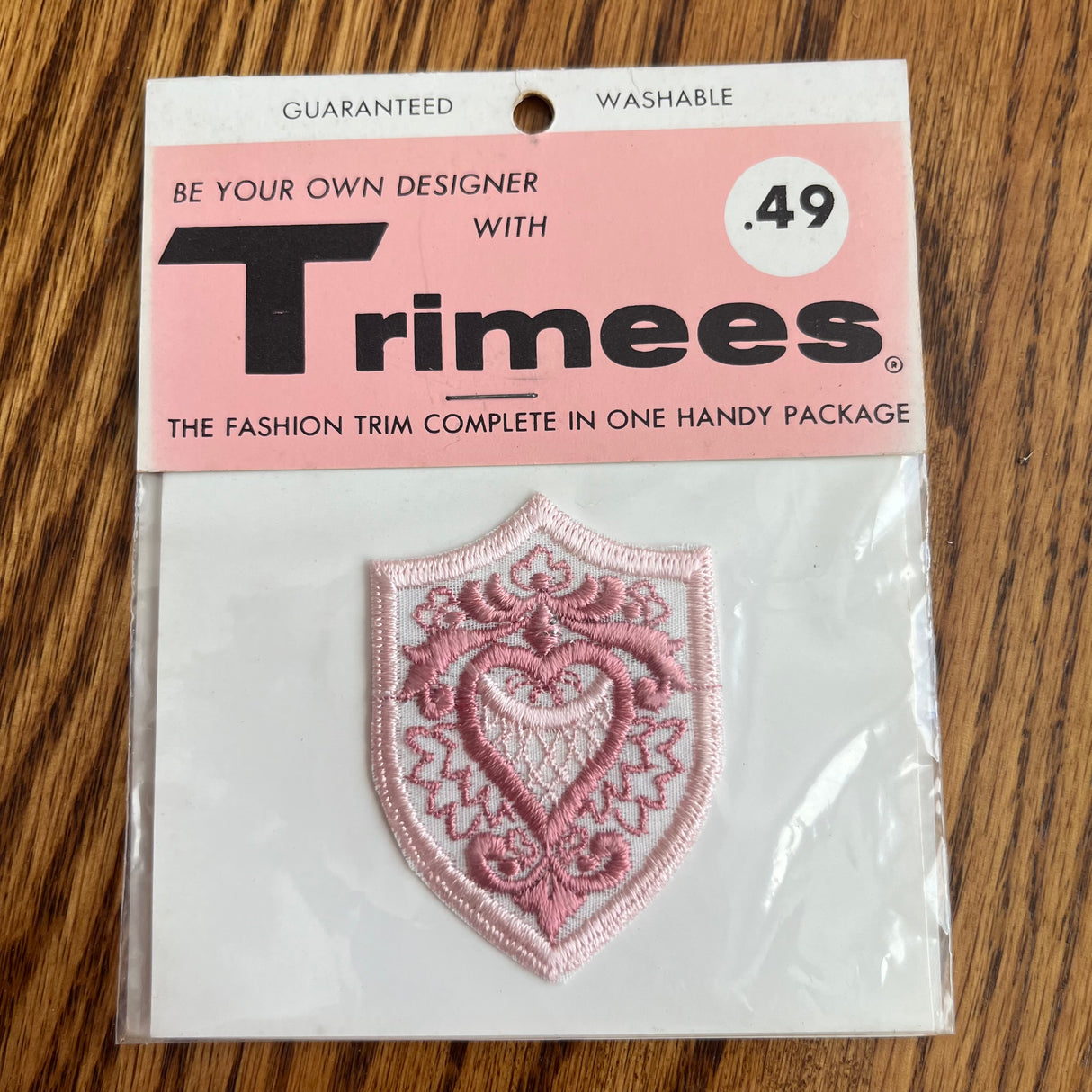 1970’s Heart Shield Applique - deadstock