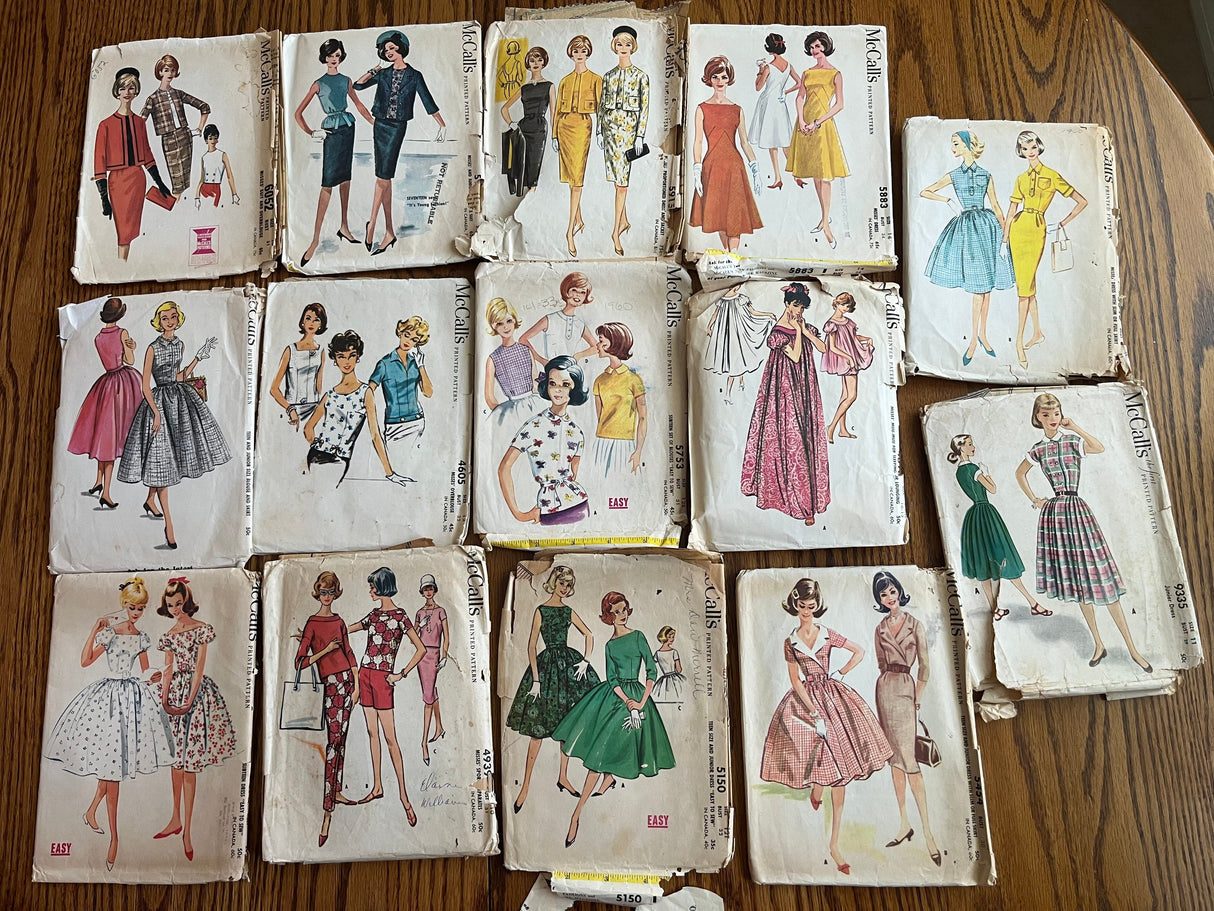 Vintage Pattern LOT of McCall’s UNCHECKED pattern - Bust 28-32” - 1950-1960’s