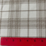 1970’s Brown and Cream Plaid Polyester Fabric