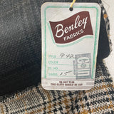 1970's Brown and Black Plaid Rayon Blend Bonded Fabric- BTY