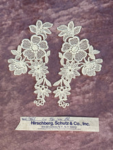 1970’s Floral Appliqué, set of 2 - Hirschberg, Schutz & Co - Cream color - deadstock - No. 1855