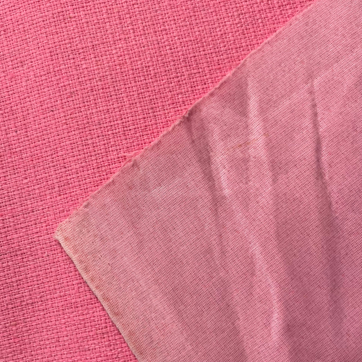 1970’s Bright Pink Solid Color Bonded Fabric- Acrylic - BTY