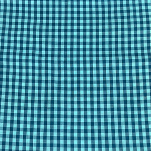 1970’s Blue and Light Blue Gingham Fabric - Cotton blend