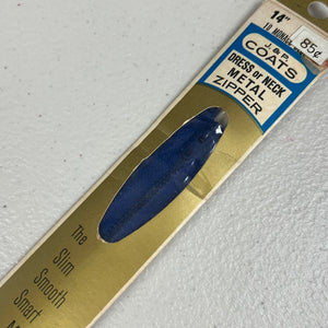 14” Metal Zipper - 1970’s - J. & P. Coats - Multiple colors available