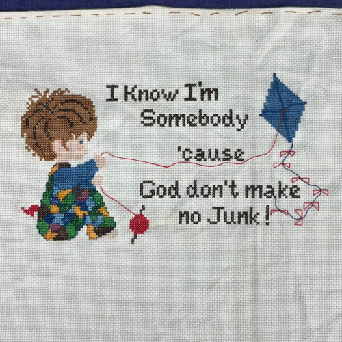 1970’s I Know I’m Somebody Completed Cross stitch