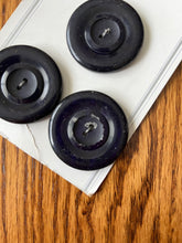 1960’s Buttons by Schwanda Plastic Buttons - Deep Navy Blue - Set of 3 - 1.5” -  on card